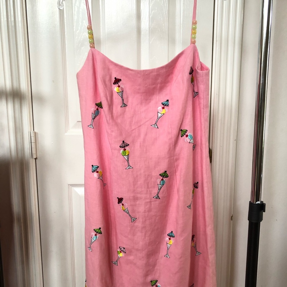 Soft Pink Ice Cream Embroidered Cocktail Dress
